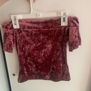 Forever 21 Velvet off the Shoulder Top
